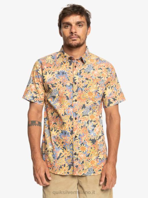 esso Quiksilver uomini camicia surfadelica a maniche corte surfadelica ardesia scura HTZR967