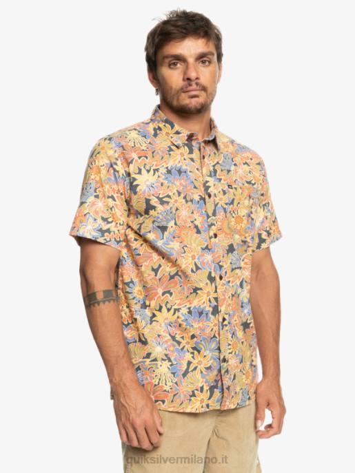 esso Quiksilver uomini camicia surfadelica a maniche corte surfadelica ardesia scura HTZR967