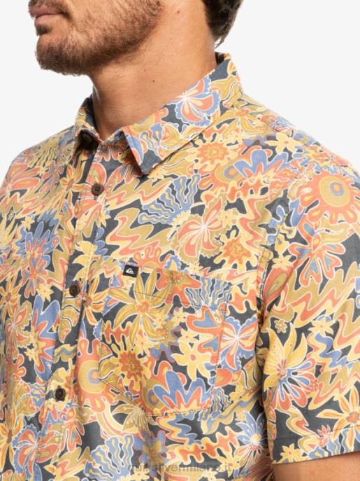 esso Quiksilver uomini camicia surfadelica a maniche corte surfadelica ardesia scura HTZR967