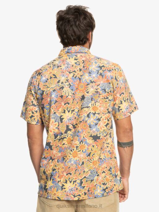 esso Quiksilver uomini camicia surfadelica a maniche corte surfadelica ardesia scura HTZR967