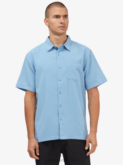esso Quiksilver uomini camicia waterman centinela premium antirughe centinella blu crepuscolo HTZR1305