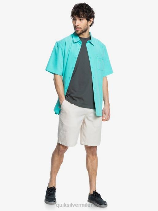 esso Quiksilver uomini camicia waterman centinela premium antirughe centinella blu turchese HTZR1308