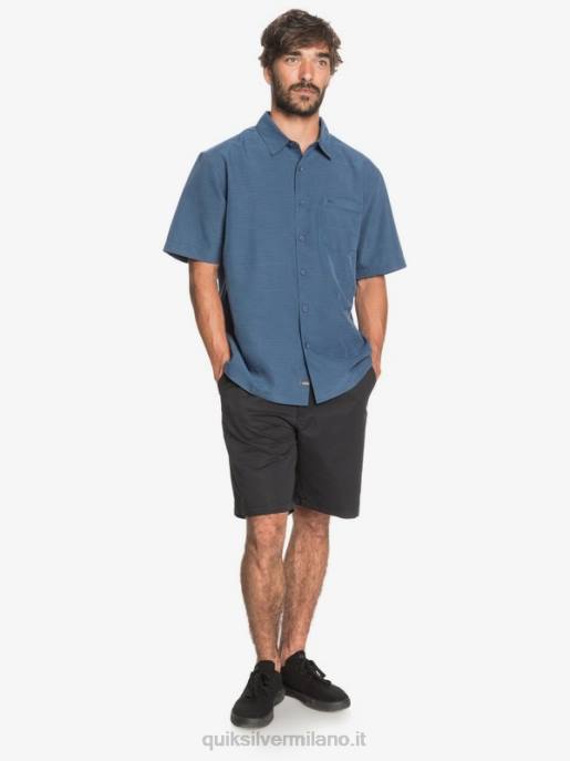 esso Quiksilver uomini camicia waterman centinela premium antirughe centinella marina di mezzanotte HTZR1304