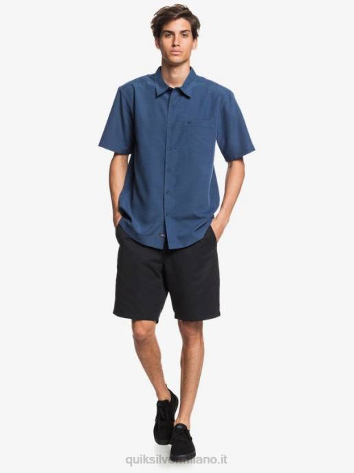 esso Quiksilver uomini camicia waterman centinela premium antirughe centinella marina di mezzanotte HTZR1304