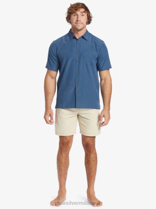 esso Quiksilver uomini camicia waterman centinela premium antirughe centinella marina di mezzanotte HTZR1304