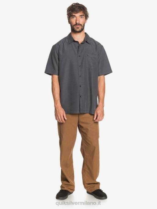 esso Quiksilver uomini camicia waterman centinela premium antirughe centinella nera HTZR1303