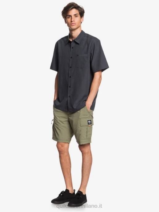 esso Quiksilver uomini camicia waterman centinela premium antirughe centinella nera HTZR1303