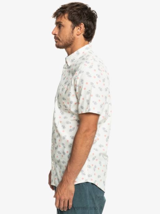 esso Quiksilver uomini dall\'oceano al paradiso camicia a maniche corte bianco dall\'oceano HTZR1390