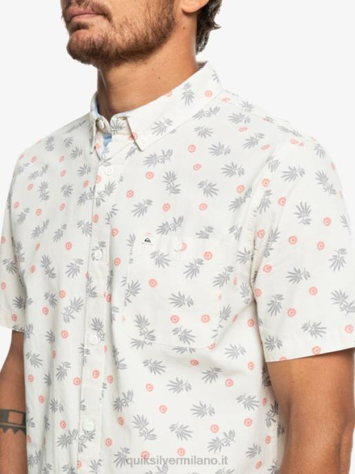 esso Quiksilver uomini dall\'oceano al paradiso camicia a maniche corte bianco dall\'oceano HTZR1390