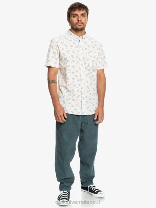 esso Quiksilver uomini dall\'oceano al paradiso camicia a maniche corte bianco dall\'oceano HTZR1390