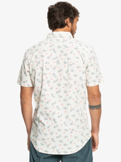 esso Quiksilver uomini dall\'oceano al paradiso camicia a maniche corte bianco dall\'oceano HTZR1390