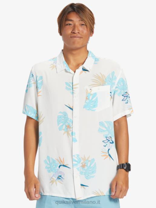 esso Quiksilver uomini la camicia floreale a maniche corte bianco neve floreale ss HTZR650