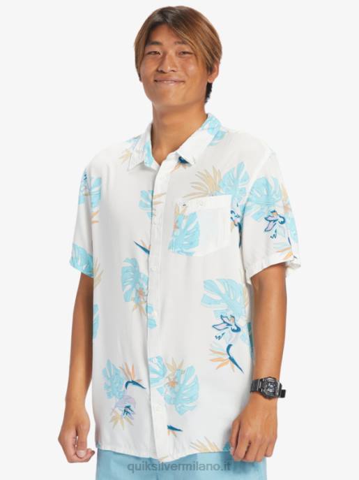 esso Quiksilver uomini la camicia floreale a maniche corte bianco neve floreale ss HTZR650