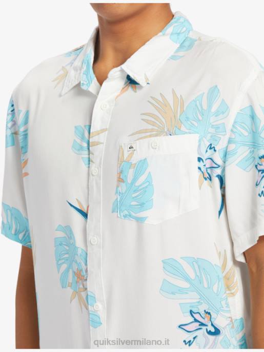 esso Quiksilver uomini la camicia floreale a maniche corte bianco neve floreale ss HTZR650