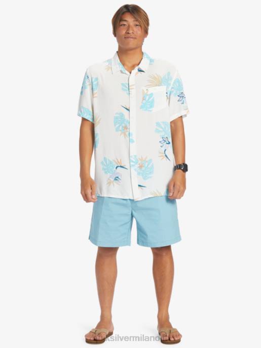 esso Quiksilver uomini la camicia floreale a maniche corte bianco neve floreale ss HTZR650