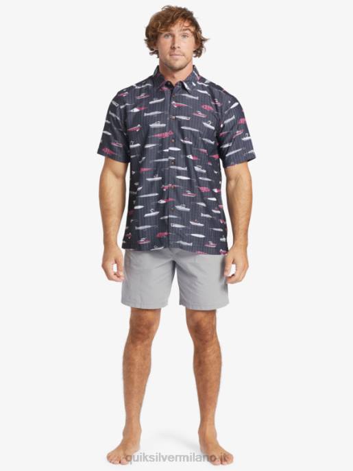 esso Quiksilver uomini maglia tecnica a manica corta waterman drag week settimana della resistenza nera HTZR441