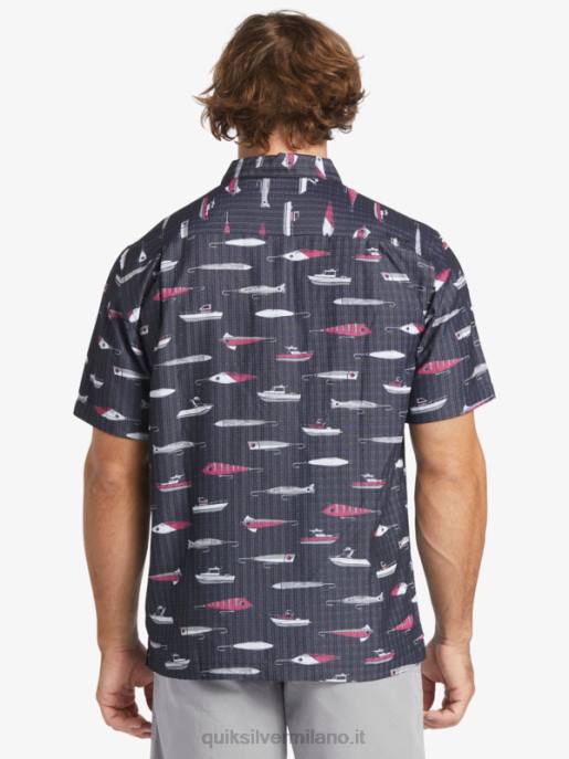 esso Quiksilver uomini maglia tecnica a manica corta waterman drag week settimana della resistenza nera HTZR441