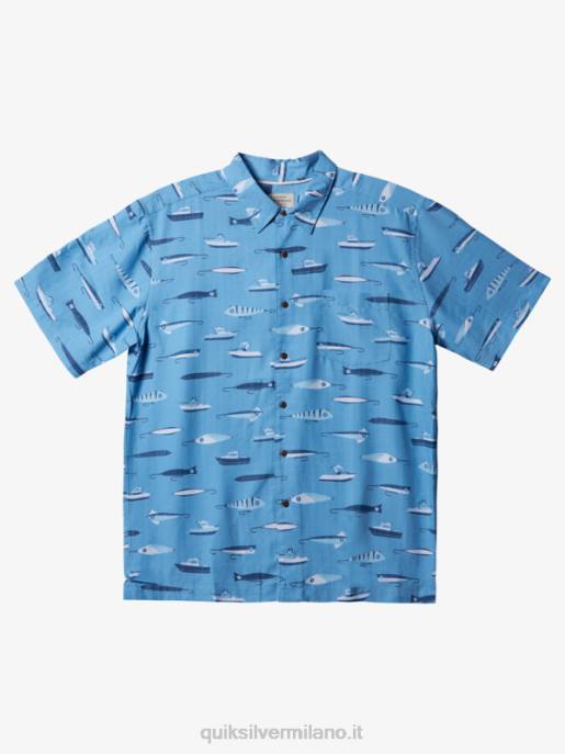 esso Quiksilver uomini maglia tecnica a manica corta waterman drag week settimana di trascinamento blu del crepuscolo w HTZR442