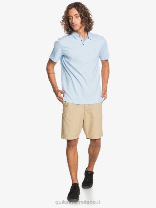 esso Quiksilver uomini polo a maniche corte da crociera al sole per tutti i giorni blu arioso HTZR1553