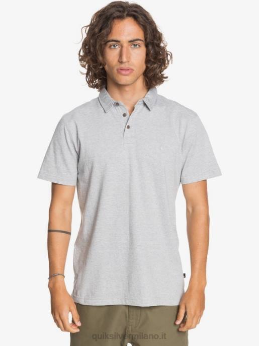 esso Quiksilver uomini polo a maniche corte da crociera al sole per tutti i giorni erica grigio chiaro HTZR1552