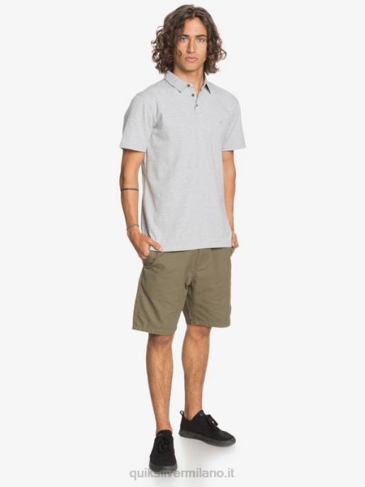 esso Quiksilver uomini polo a maniche corte da crociera al sole per tutti i giorni erica grigio chiaro HTZR1552