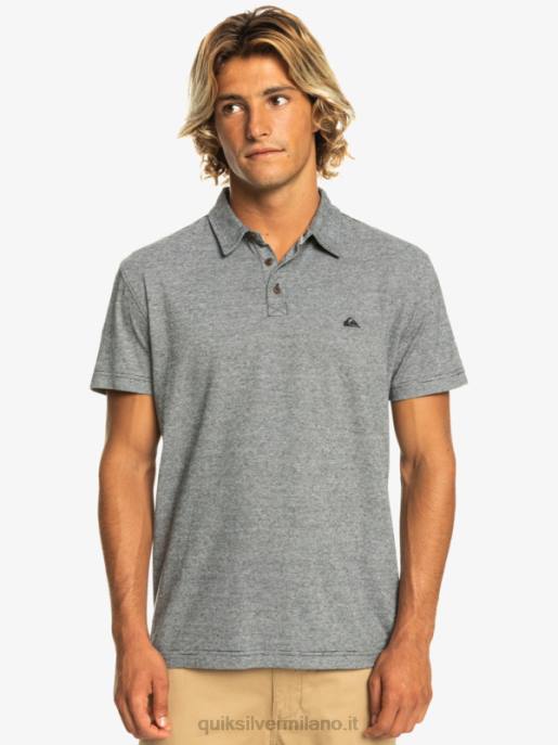 esso Quiksilver uomini polo a maniche corte da crociera al tramonto nero HTZR476
