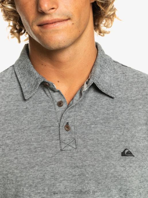 esso Quiksilver uomini polo a maniche corte da crociera al tramonto nero HTZR476
