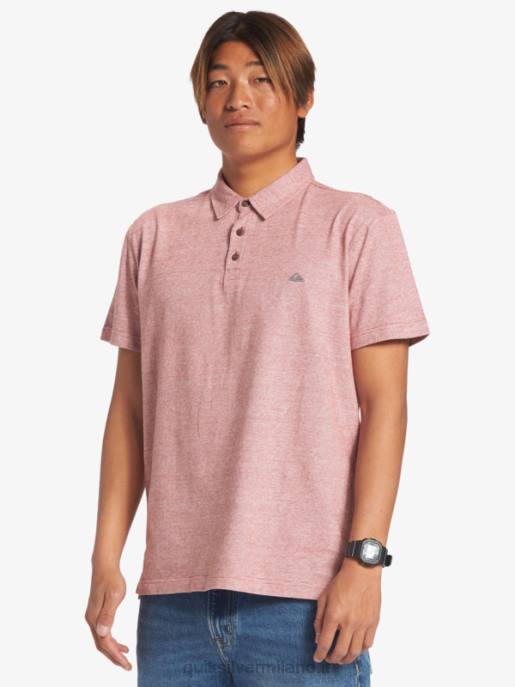 esso Quiksilver uomini polo a maniche corte da crociera al tramonto ocra rossa HTZR478