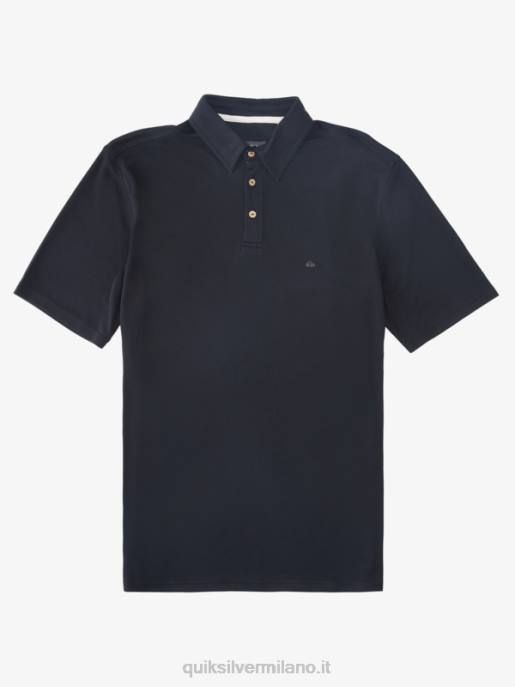 esso Quiksilver uomini polo manica corta waterman pallanuoto nero HTZR245
