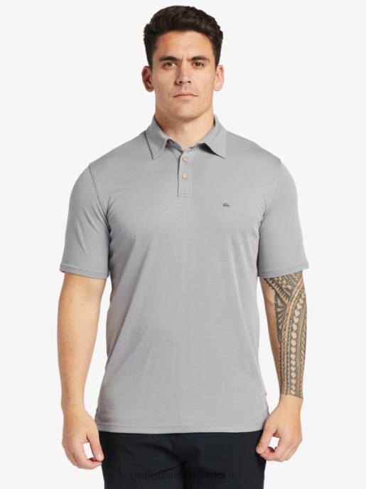 esso Quiksilver uomini polo manica corta waterman pallanuoto pelle di squalo HTZR247