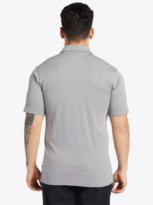 esso Quiksilver uomini polo manica corta waterman pallanuoto pelle di squalo HTZR247