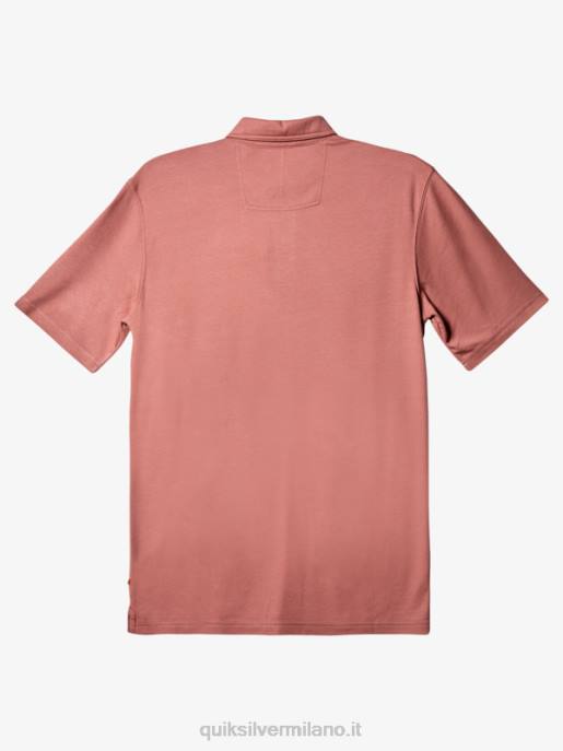 esso Quiksilver uomini polo manica corta waterman pallanuoto rosa cenere HTZR249