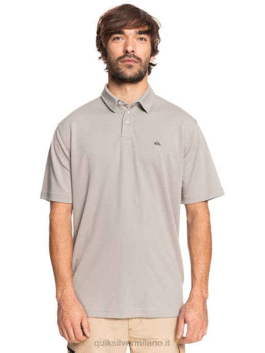 esso Quiksilver uomini polo waterman manica corta acqua grigio selce HTZR99