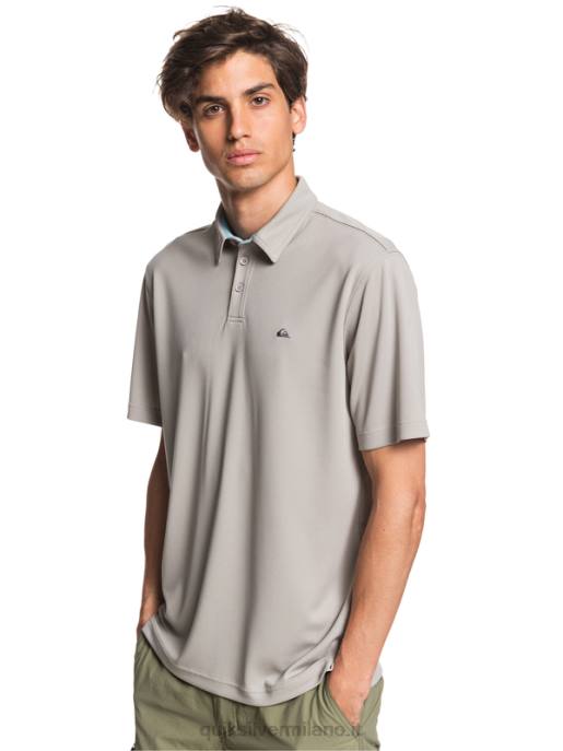 esso Quiksilver uomini polo waterman manica corta acqua grigio selce HTZR99