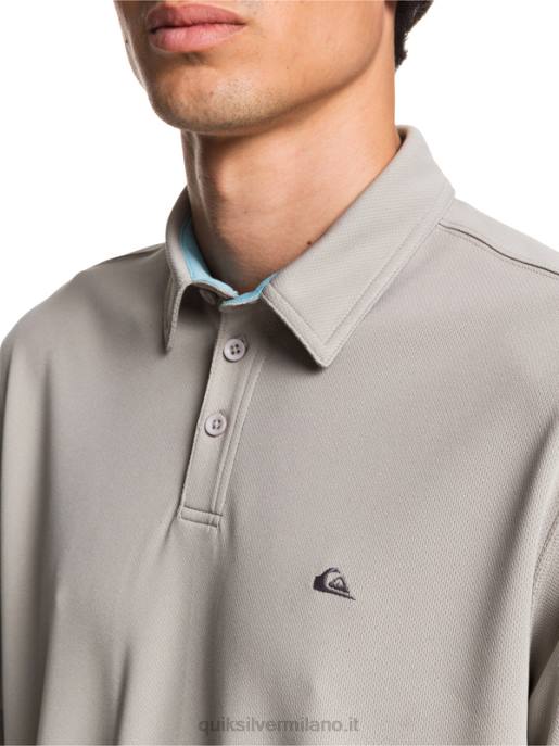 esso Quiksilver uomini polo waterman manica corta acqua grigio selce HTZR99