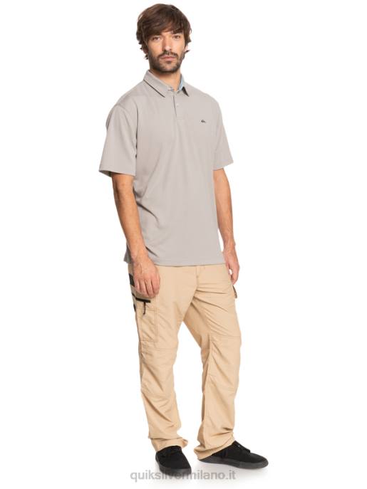 esso Quiksilver uomini polo waterman manica corta acqua grigio selce HTZR99