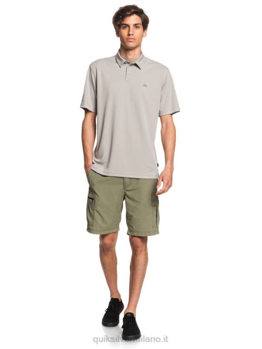 esso Quiksilver uomini polo waterman manica corta acqua grigio selce HTZR99