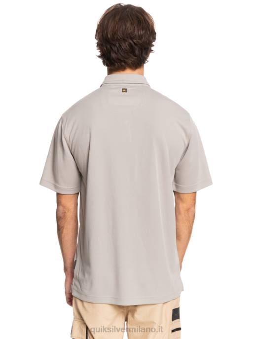 esso Quiksilver uomini polo waterman manica corta acqua grigio selce HTZR99