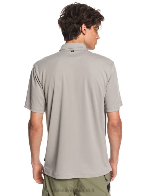 esso Quiksilver uomini polo waterman manica corta acqua grigio selce HTZR99