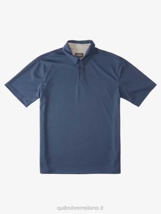 esso Quiksilver uomini polo waterman manica corta acqua marina di mezzanotte HTZR96
