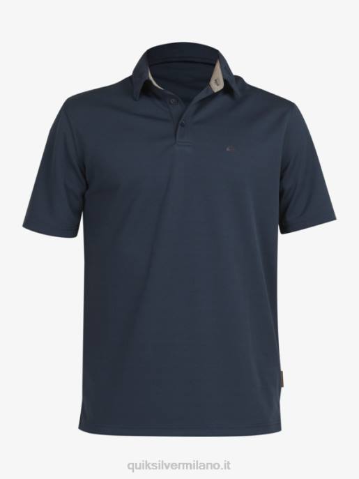 esso Quiksilver uomini polo waterman manica corta acqua marina di mezzanotte HTZR96