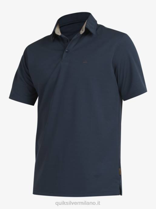 esso Quiksilver uomini polo waterman manica corta acqua marina di mezzanotte HTZR96