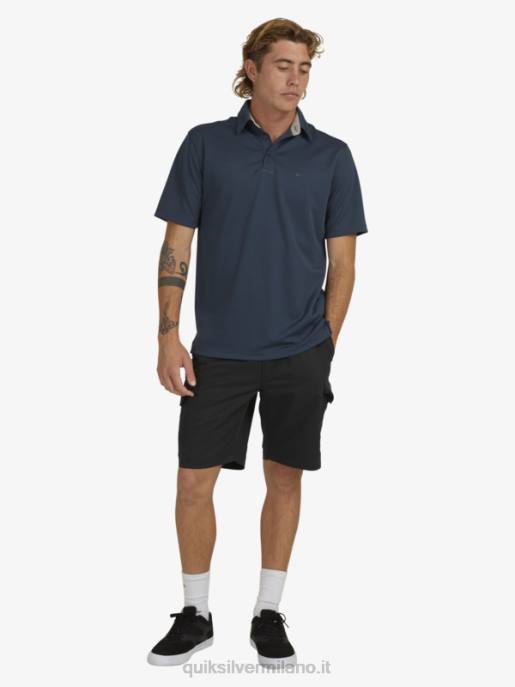 esso Quiksilver uomini polo waterman manica corta acqua marina di mezzanotte HTZR96
