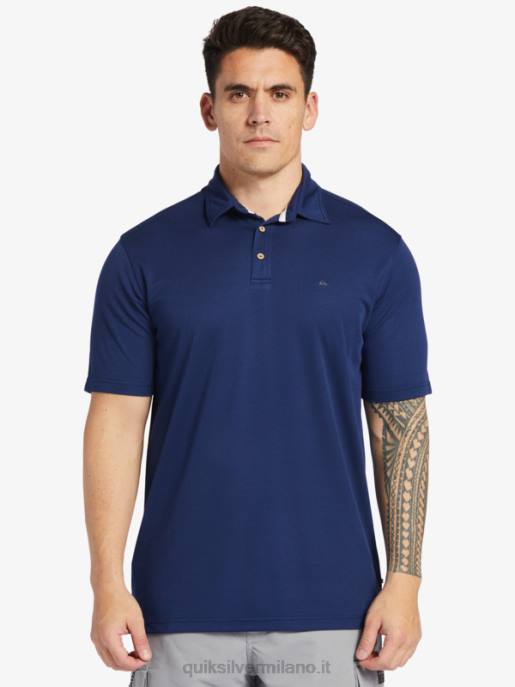 esso Quiksilver uomini polo waterman manica corta acqua marina di mezzanotte HTZR96