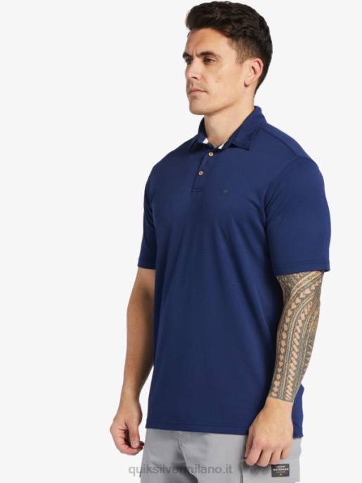 esso Quiksilver uomini polo waterman manica corta acqua marina di mezzanotte HTZR96