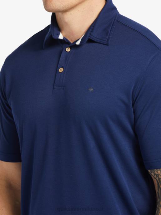 esso Quiksilver uomini polo waterman manica corta acqua marina di mezzanotte HTZR96