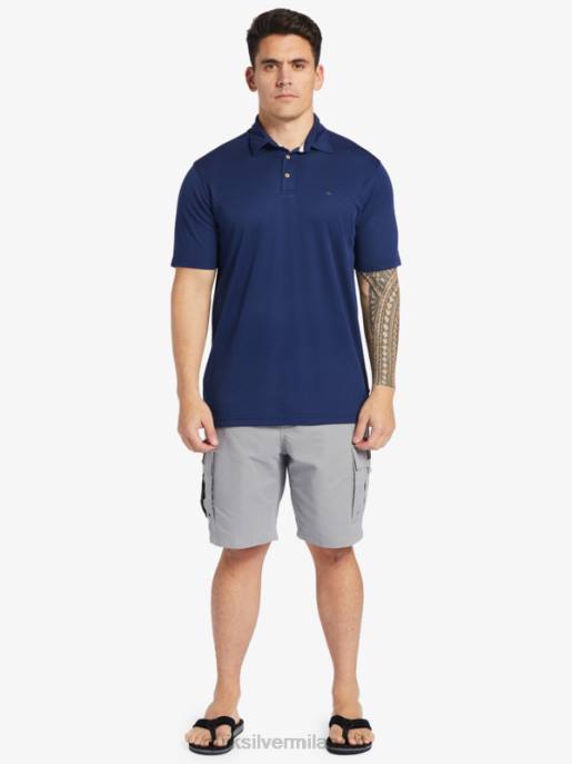 esso Quiksilver uomini polo waterman manica corta acqua marina di mezzanotte HTZR96