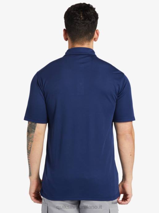 esso Quiksilver uomini polo waterman manica corta acqua marina di mezzanotte HTZR96