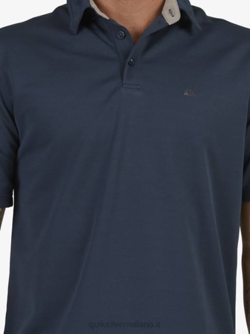 esso Quiksilver uomini polo waterman manica corta acqua marina di mezzanotte HTZR96