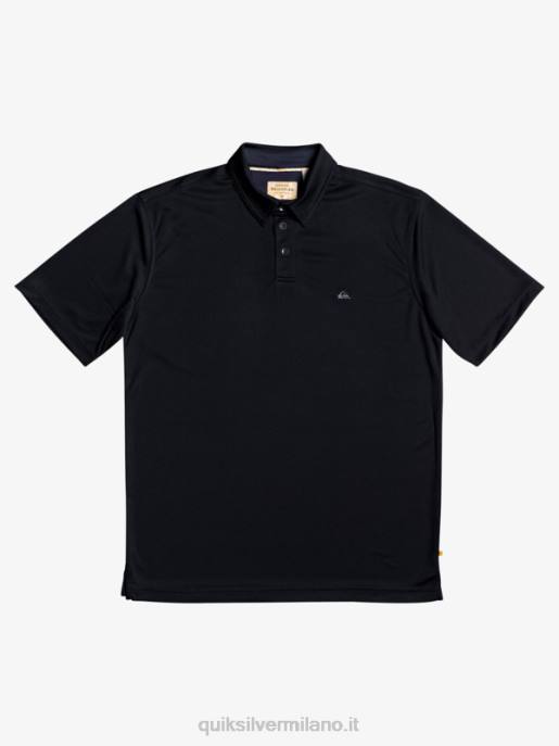 esso Quiksilver uomini polo waterman manica corta acqua nero HTZR98